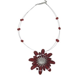 Women Flower Floral Boho Statement Necklace Chunky Pendant
